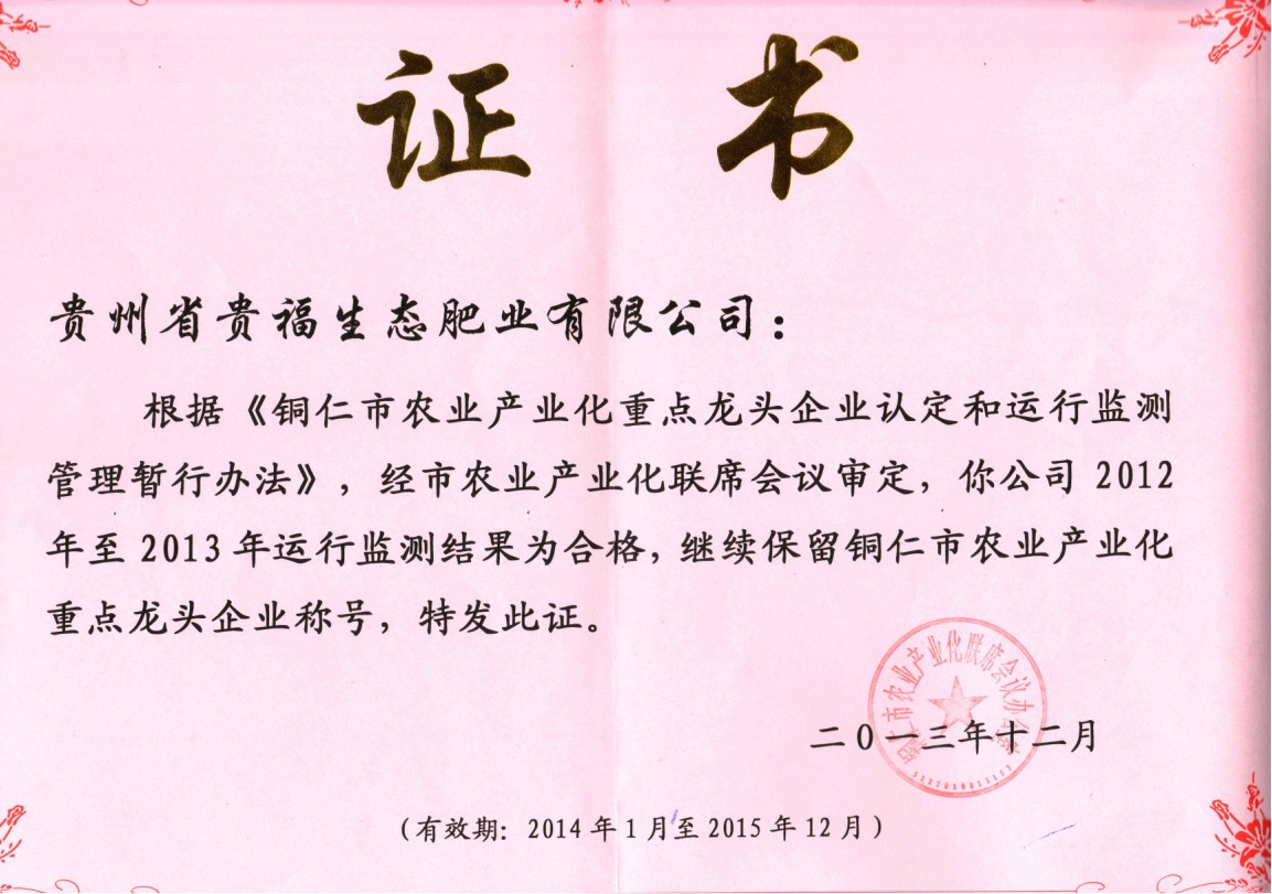 市产业化龙头企业